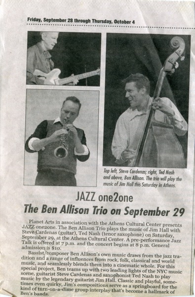 Ben Allision Trio Sept 29
